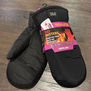 Polar Extreme Winter Ski/snow insulated thermal mittens, Sherpa lined,warmth M/L